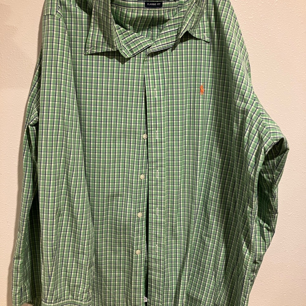 Ralph Lauren Men's Green Plaid Shirt